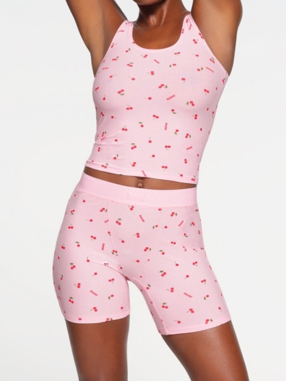 SKIMS Soft Lounge Boxer Short in Dainty Cherries. Size XS.
